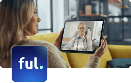Patient using a device with their doctor